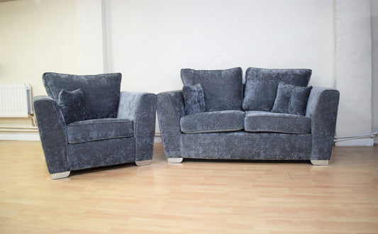 Jamila Ex-Display Grey Fabric 3 + 2 Seater Sofas | EXJAM