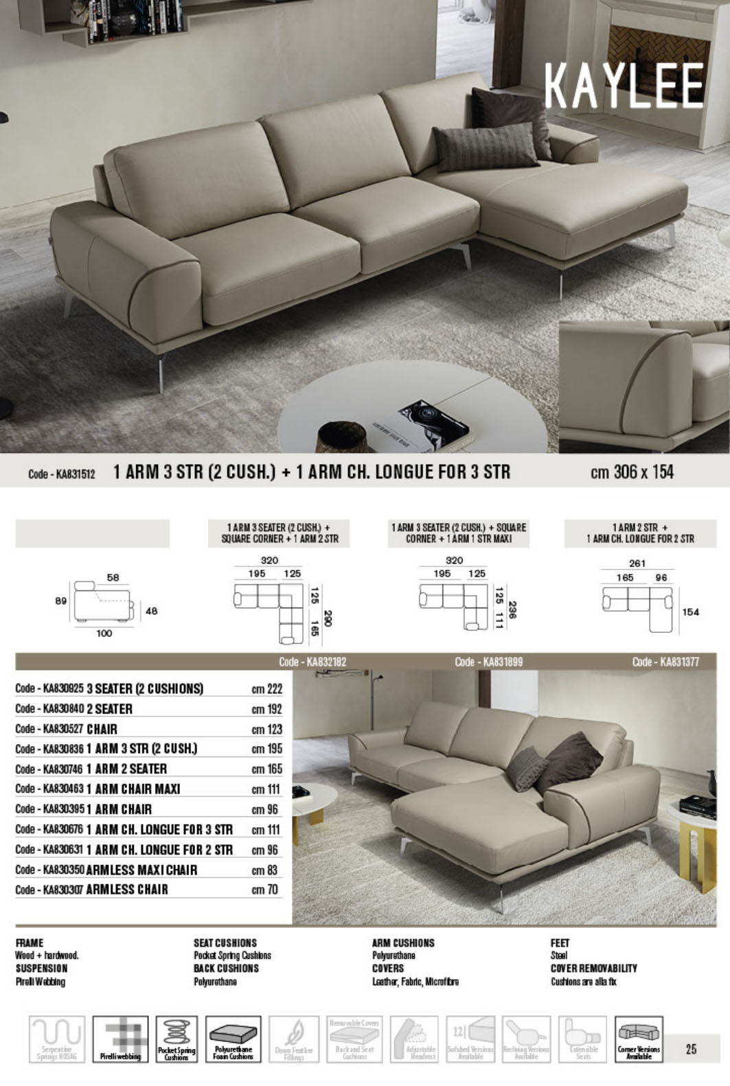 Kaylee Leather Sofa Collection | Newtrend Concepts Italia
