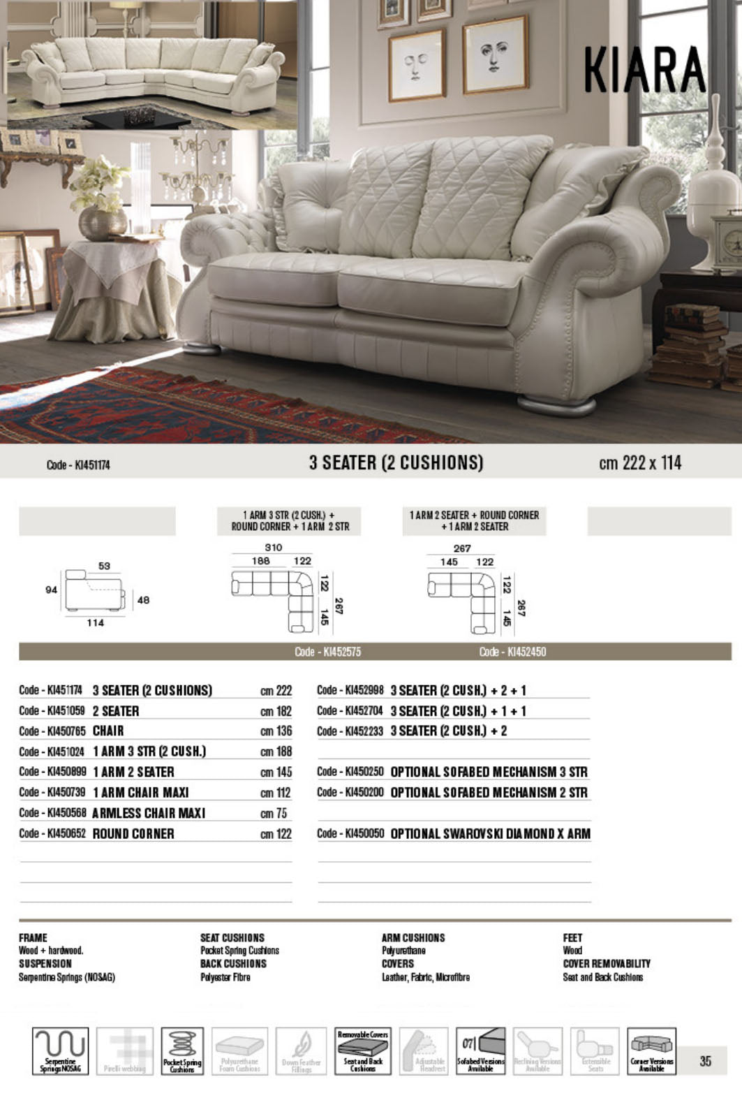 Kiara Leather Sofa Collection | Newtrend Concepts Italia
