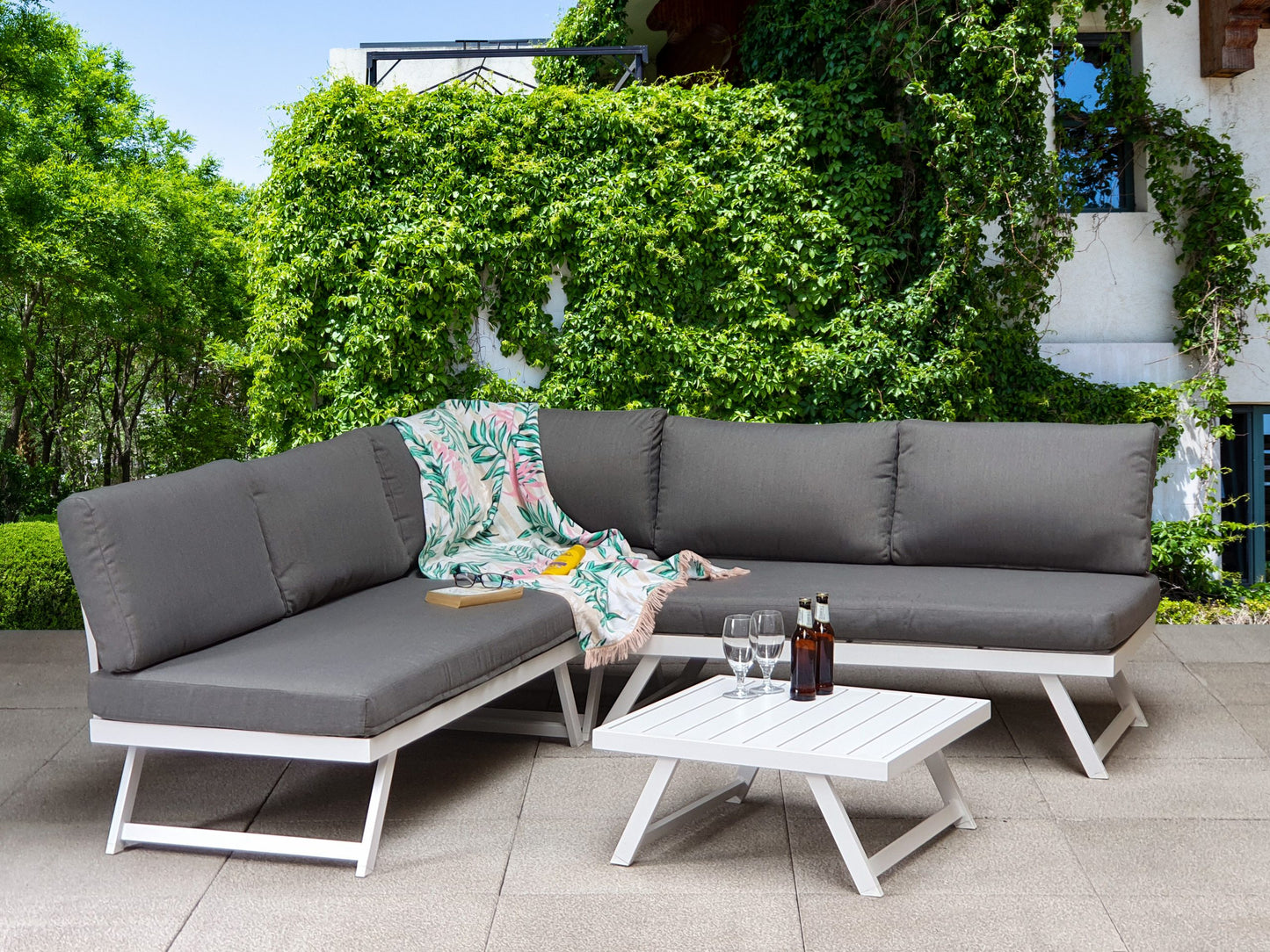 Rattan Corner Sofa with Adjustable Headrest | Kimmie | Kimm0346