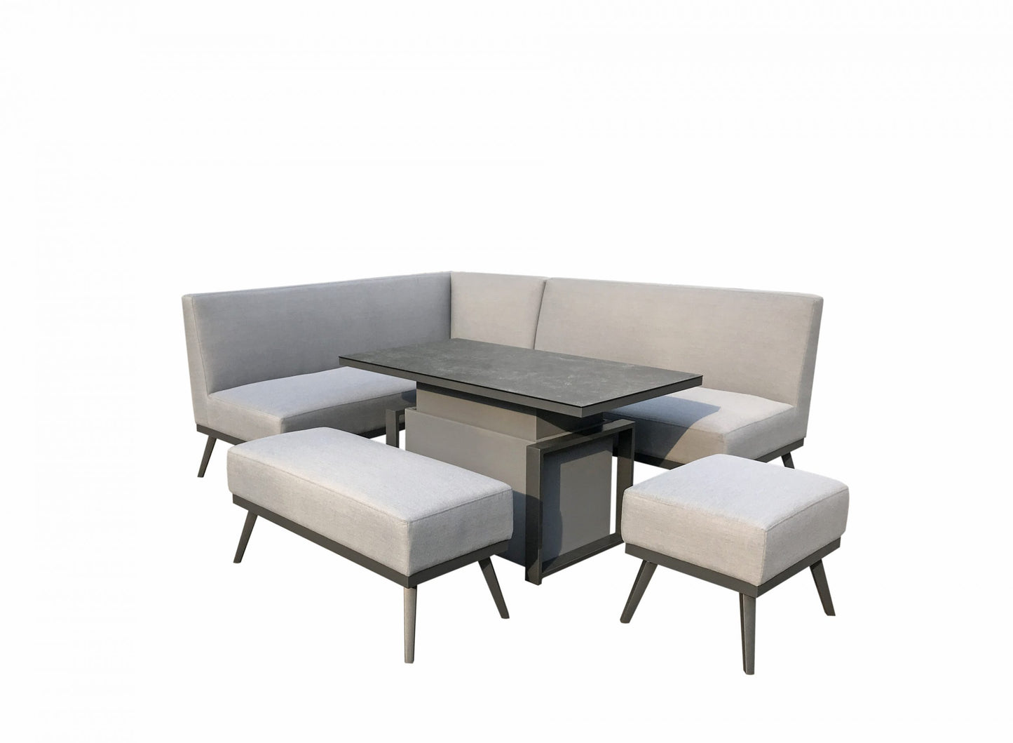Rattan Sofa Set with Gas Lift Table in Grey | Kimm0362
