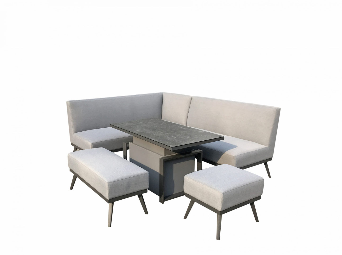 Rattan Sofa Set with Gas Lift Table in Grey | Kimm0362