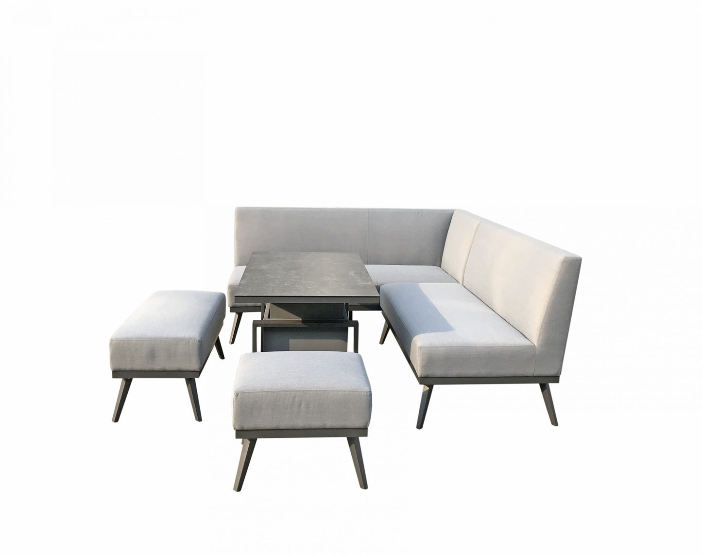 Rattan Sofa Set with Gas Lift Table in Grey | Kimm0362
