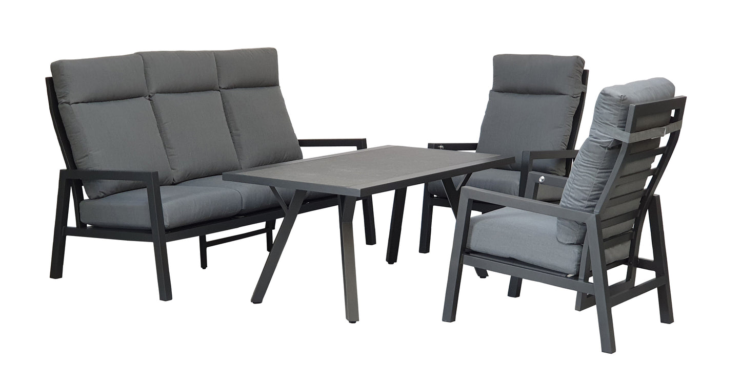 Rattan 3 Seater Sofa with 2 Reclining Chairs | Kimm0370