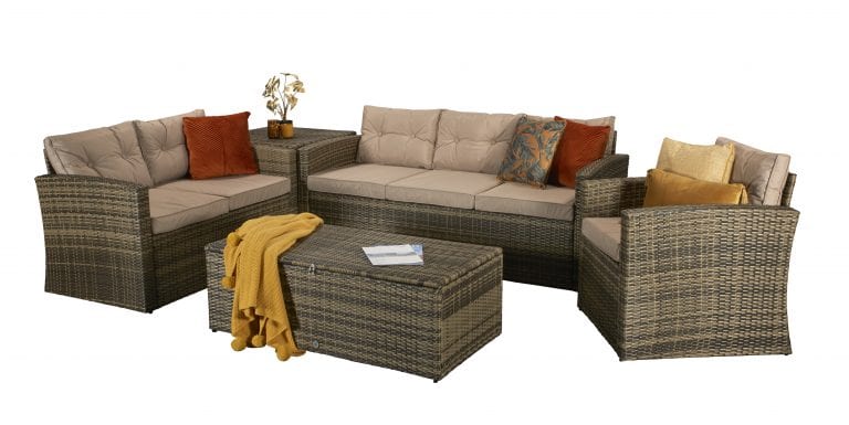 Rattan Holly 5 Piece Sofa Set in Brown with Steel Frame | Holl0285
