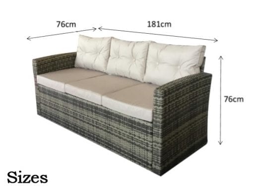 Rattan Holly 5 Piece Sofa Set in Brown with Steel Frame | Holl0285