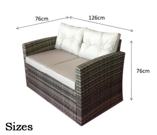 Rattan Holly 5 Piece Sofa Set in Brown with Steel Frame | Holl0285