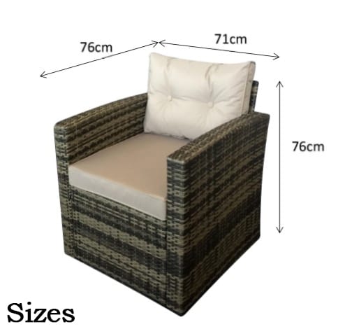 Rattan Holly 5 Piece Sofa Set in Brown with Steel Frame | Holl0285