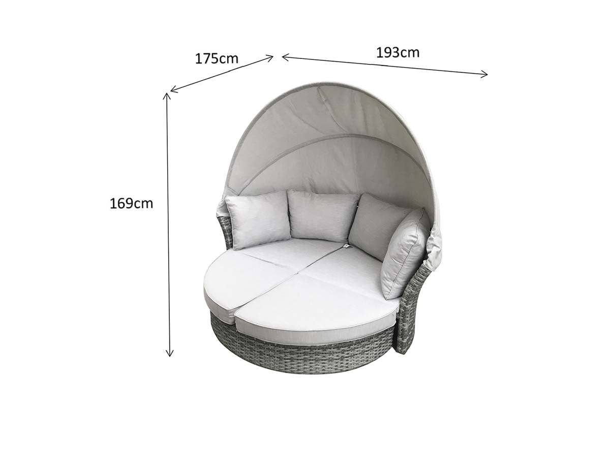 Rattan Lily Modular Daybed with Sunroof in Grey | Lily0015