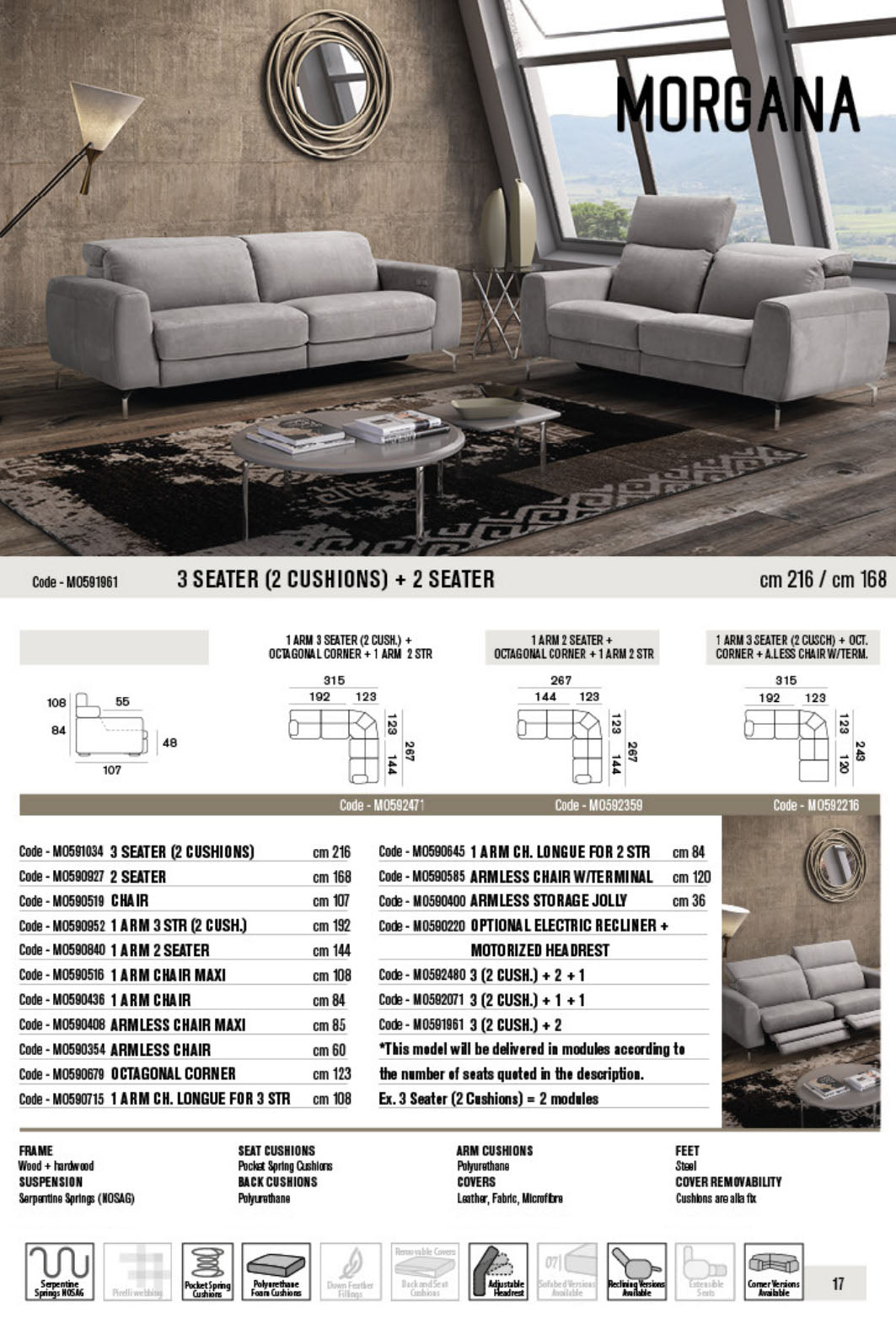 Modular Morgana Leather Sofa Collection | Newtrend Concepts italia