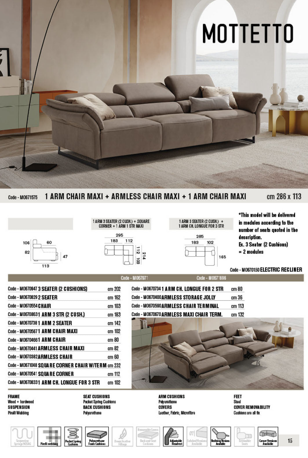 Modular Mottetto Leather Sofa Collection | Newtrend Concepts Italia