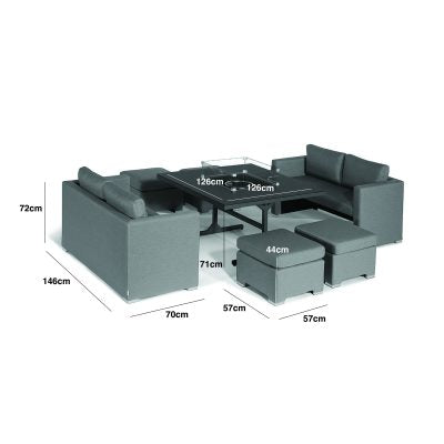 Homeflair -Outdoor Fabric Fuzion Cube Sofa Set