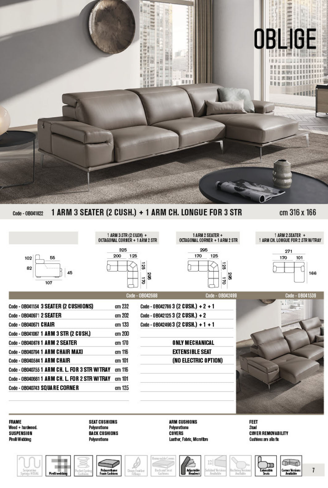 Oblige Leather Sofa Collection | Newtrend Concepts Italia
