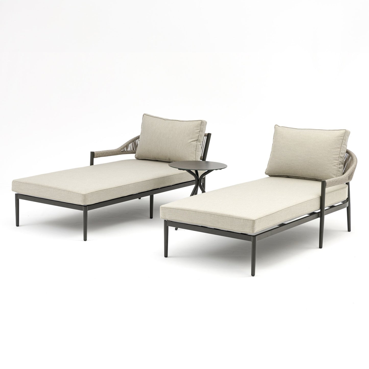 Homeflair - Roma Rope Weave Sunlounger Set