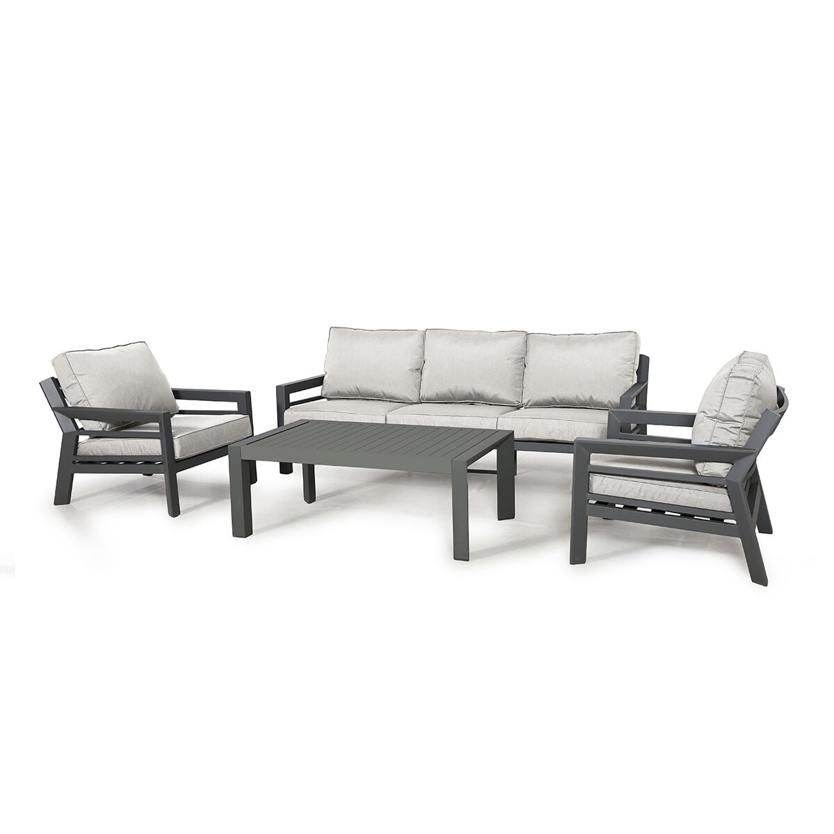 Homeflair - New York 3 Seat Aluminium Sofa Set - Dove Grey