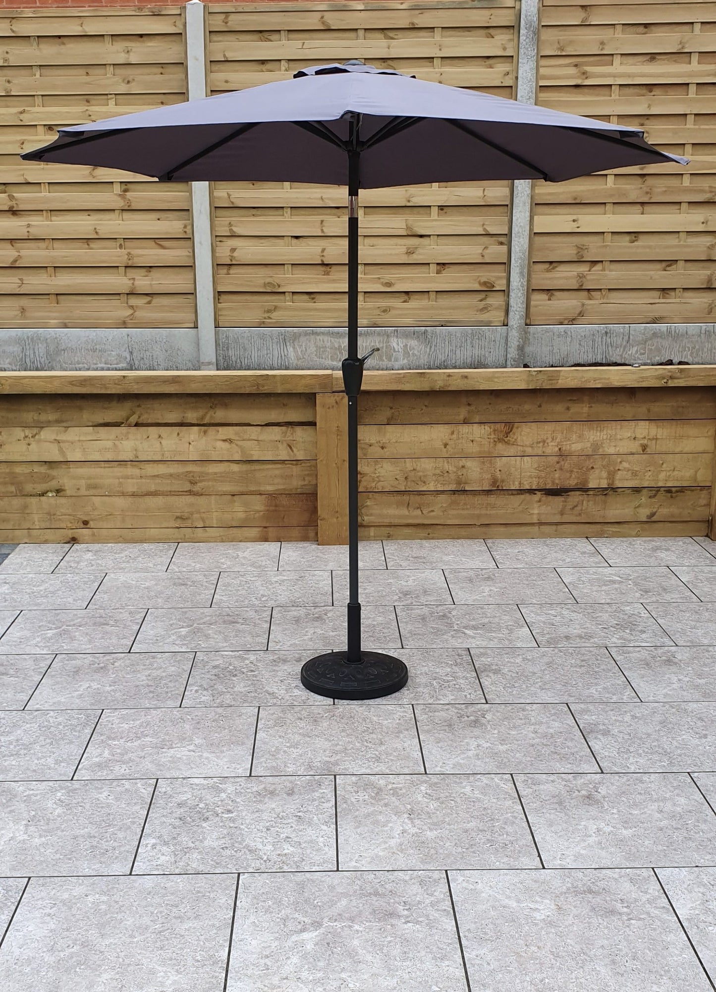 Rattan 2.5m Table Parasol in Grey with Tilt | Para0075