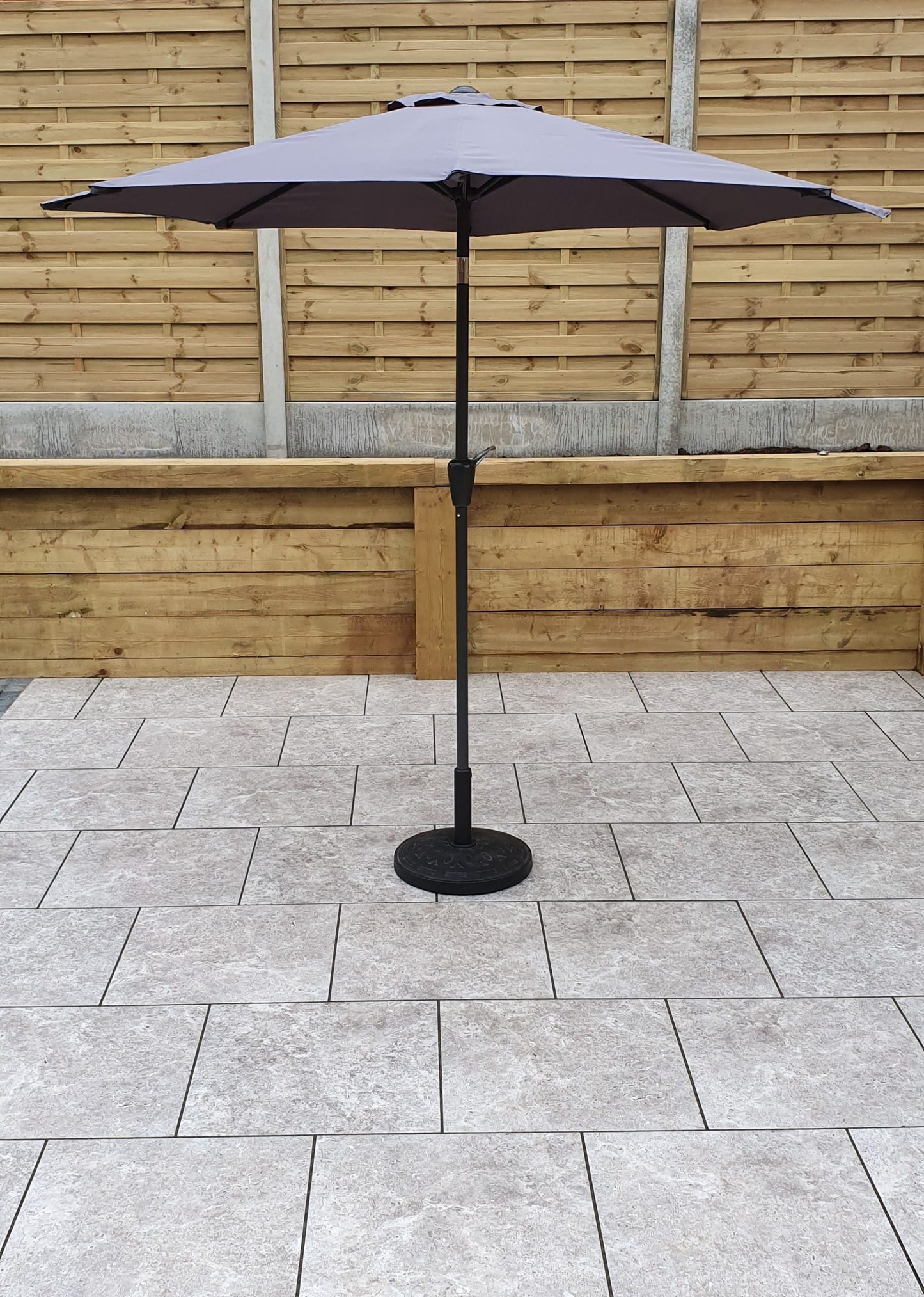 Rattan 2.5m Table Parasol in Grey with Tilt | Para0075