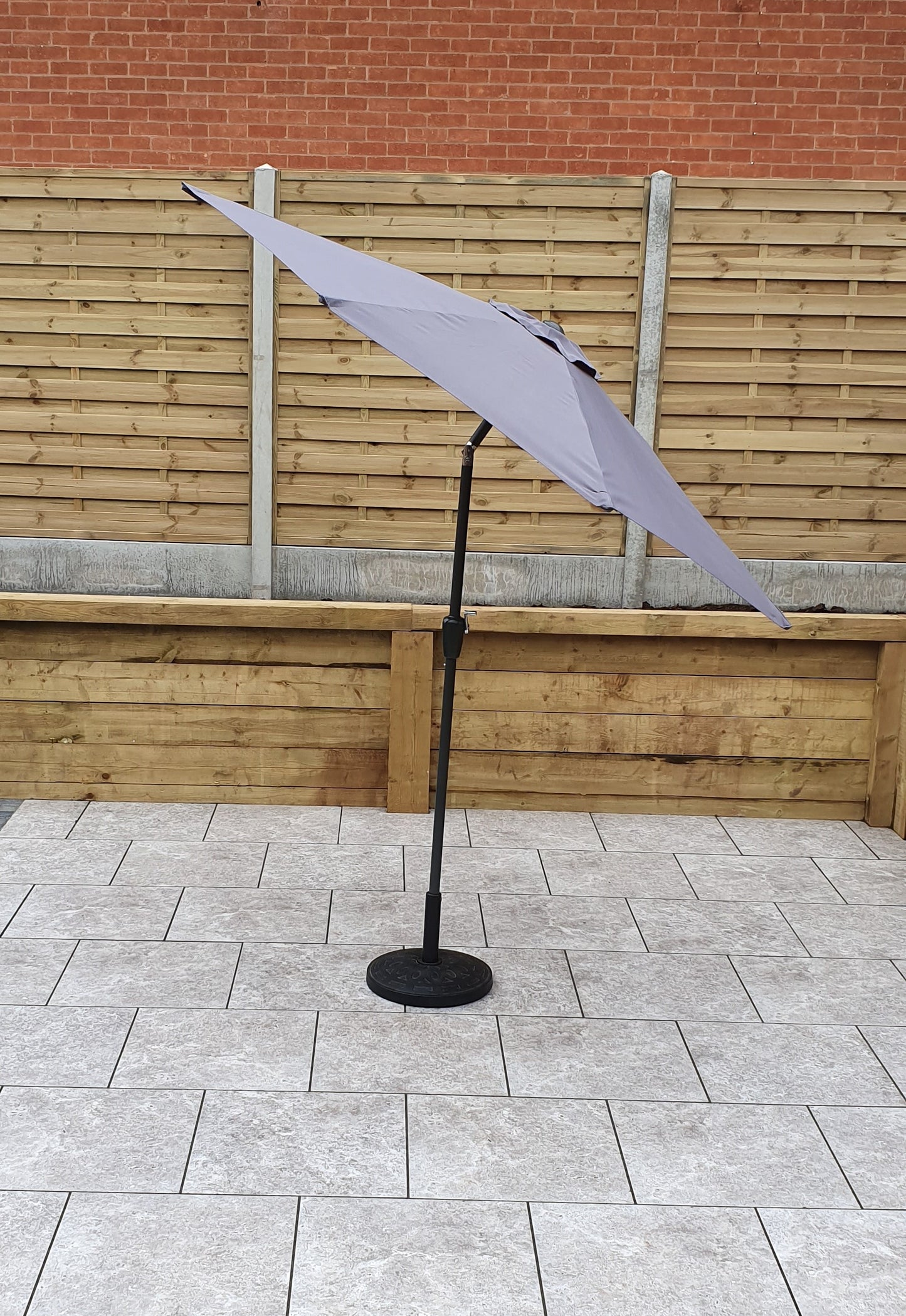 Rattan 2.5m Table Parasol in Grey with Tilt | Para0075