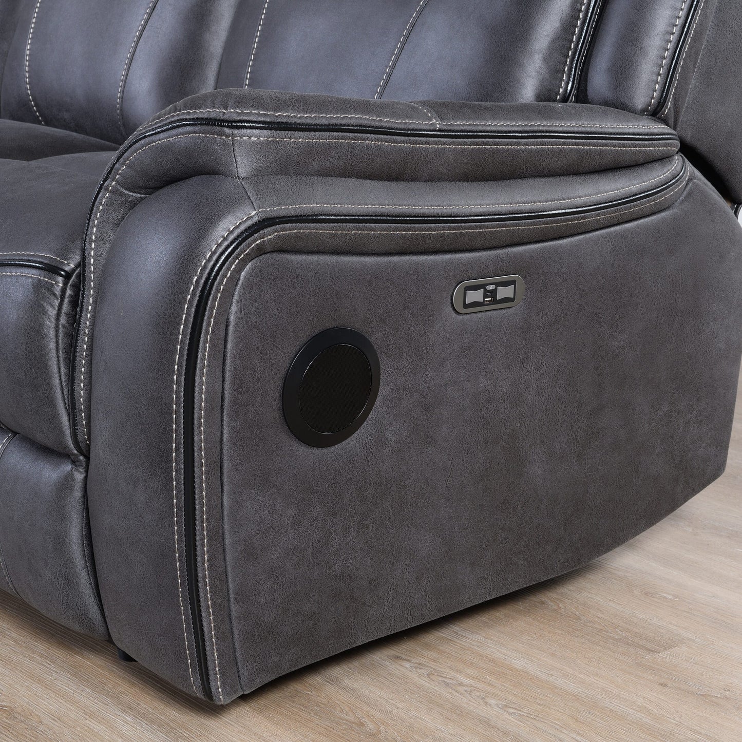 Phoenix Media Smart Power Electric Recliner Sofa Collection in Grey | Exclusive
