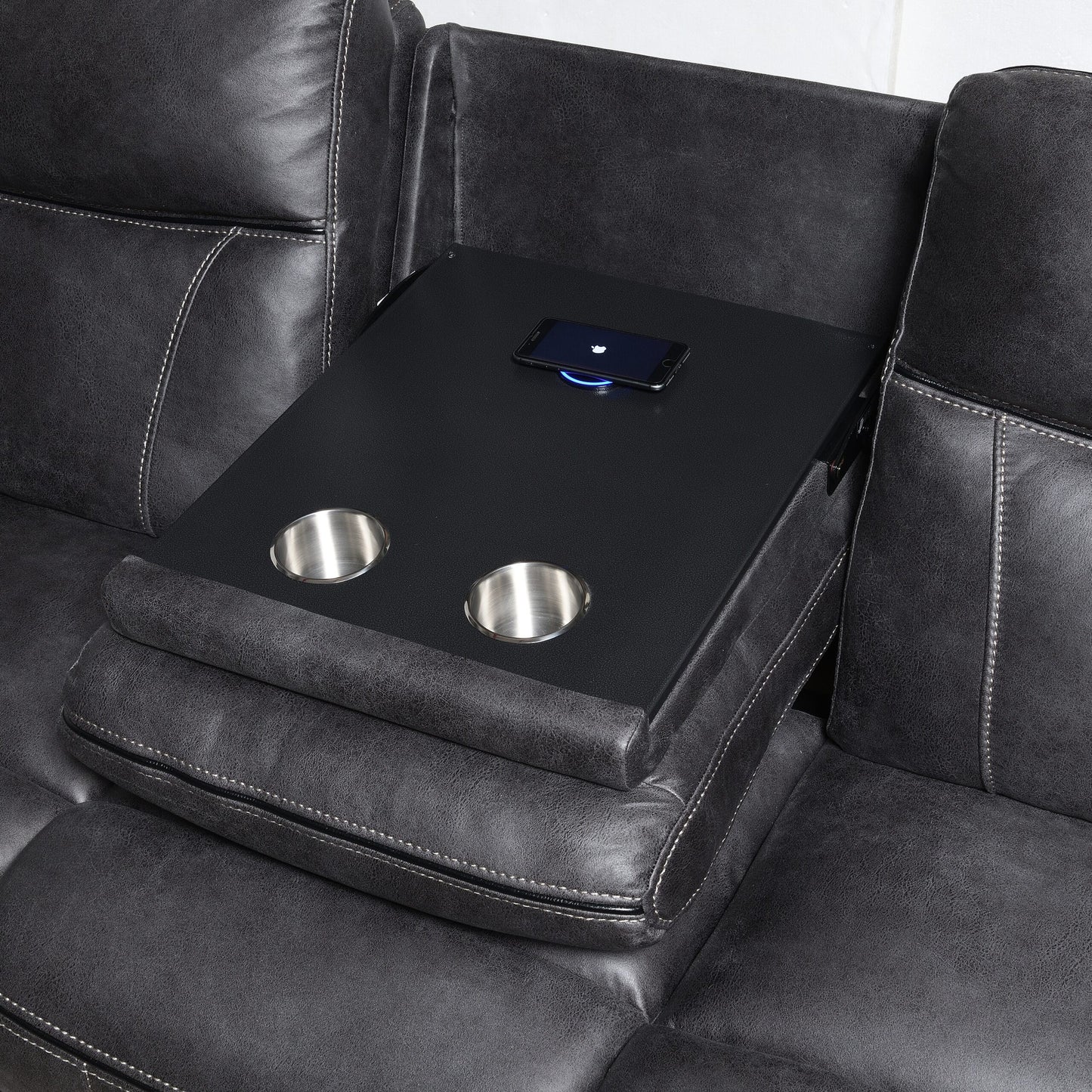 Phoenix Media Smart Power Electric Recliner Sofa Collection in Grey | Exclusive