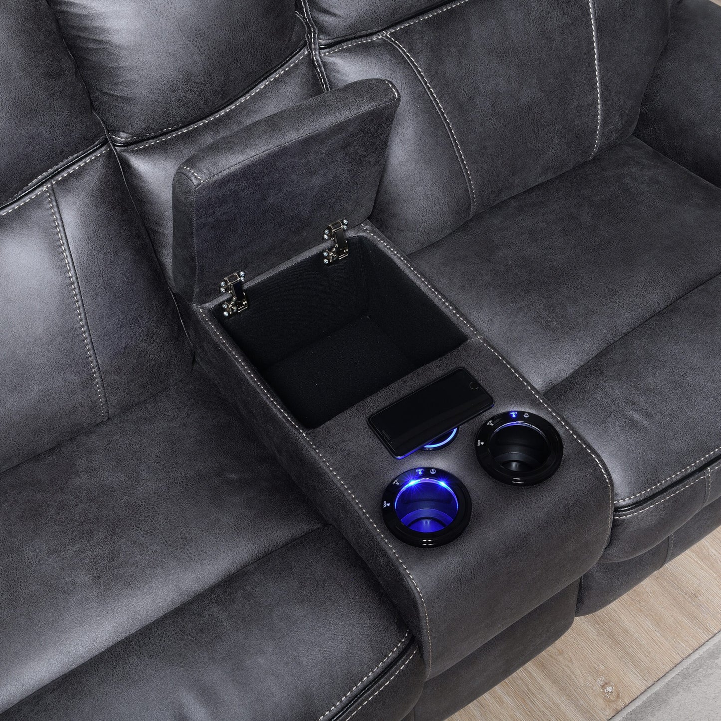 Phoenix Media Smart Power Electric Recliner Sofa Collection in Grey | Exclusive