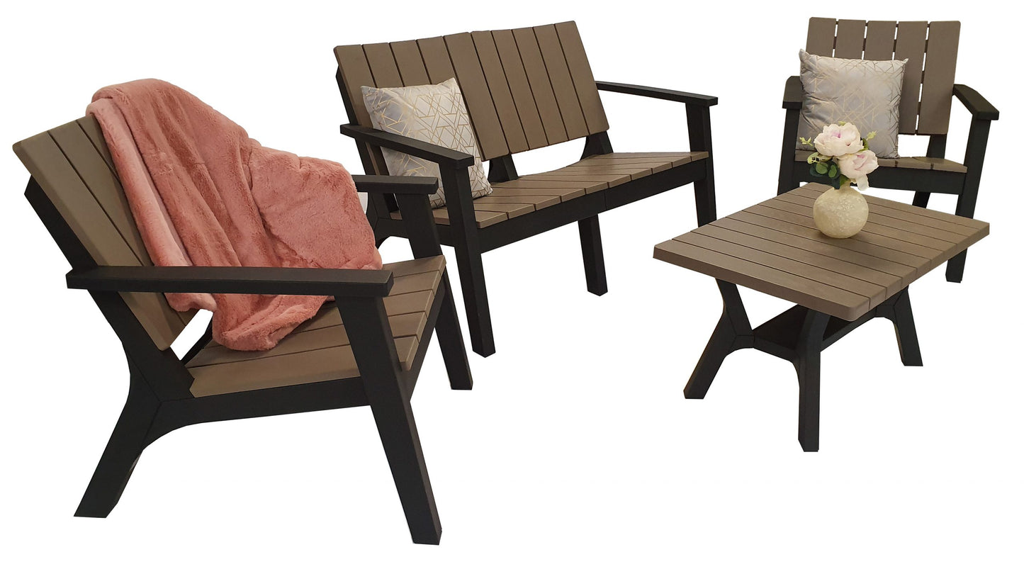Rattan 4 seater Sofa Set in Moulded Plastic | Polly | Poll0341