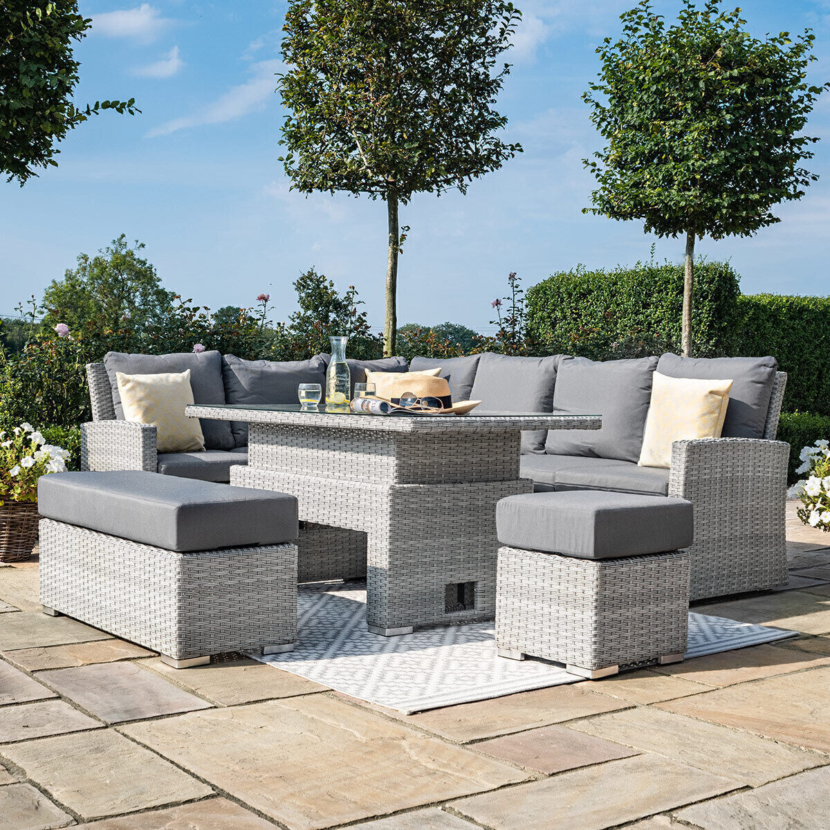 Homeflair - Ascot Rectangular Rattan Corner Dining Set
