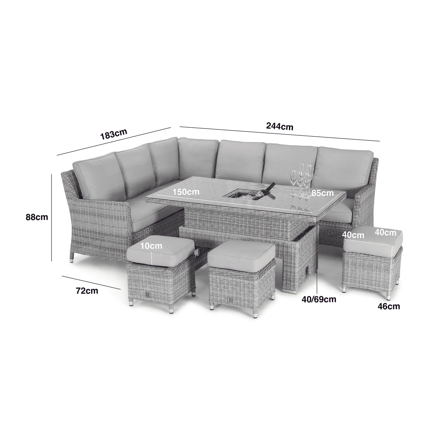 Homeflair – Oxford Rattan Corner Dining Set