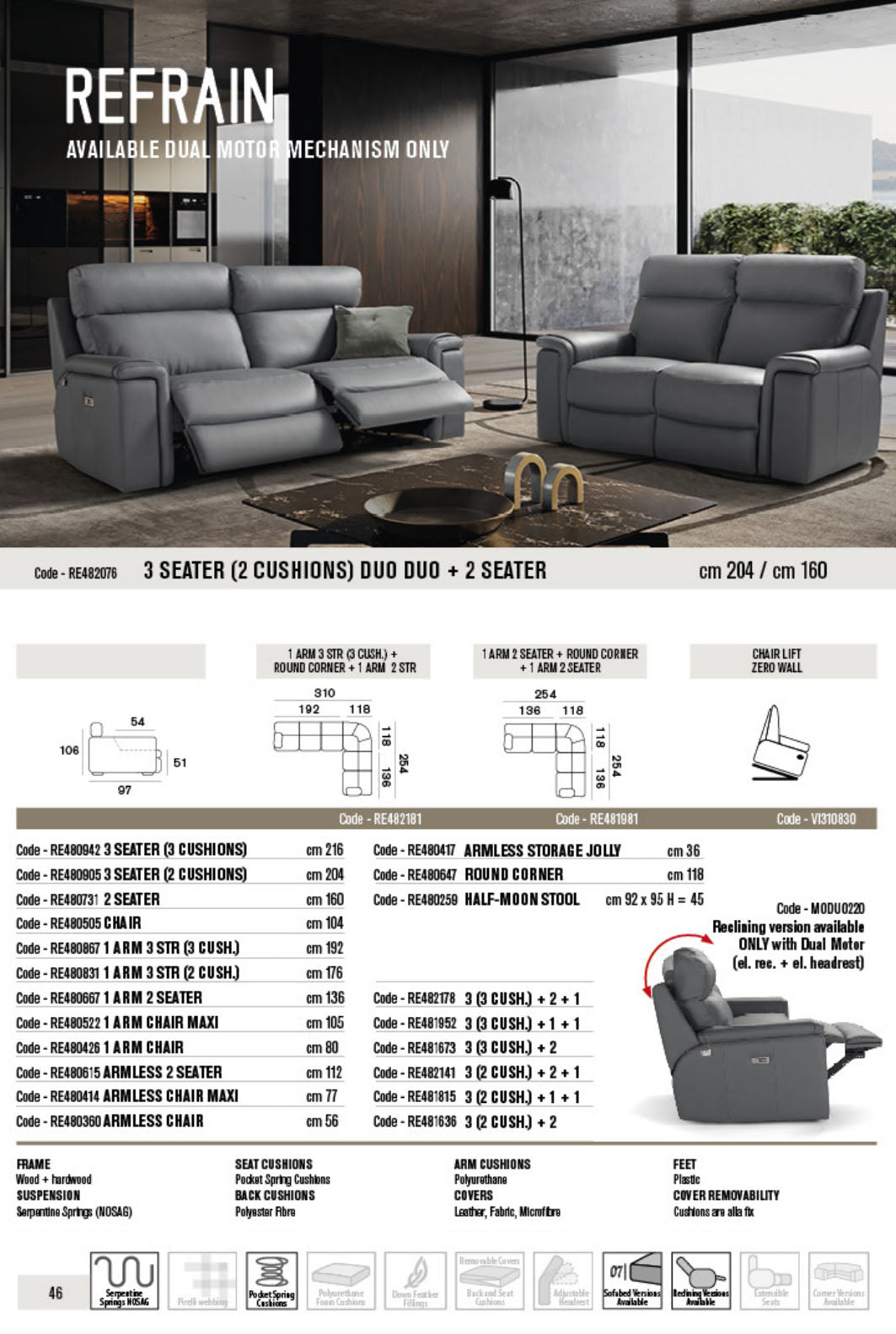 Refrain Leather Sofa Collection | Newtrend Concepts Italia