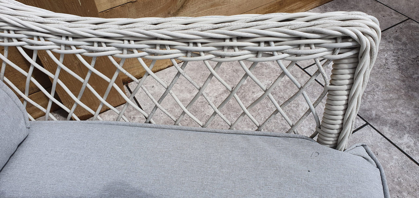 Rattan Sofa Set with Coffee Table in White Wicker | Rose | Rose0371