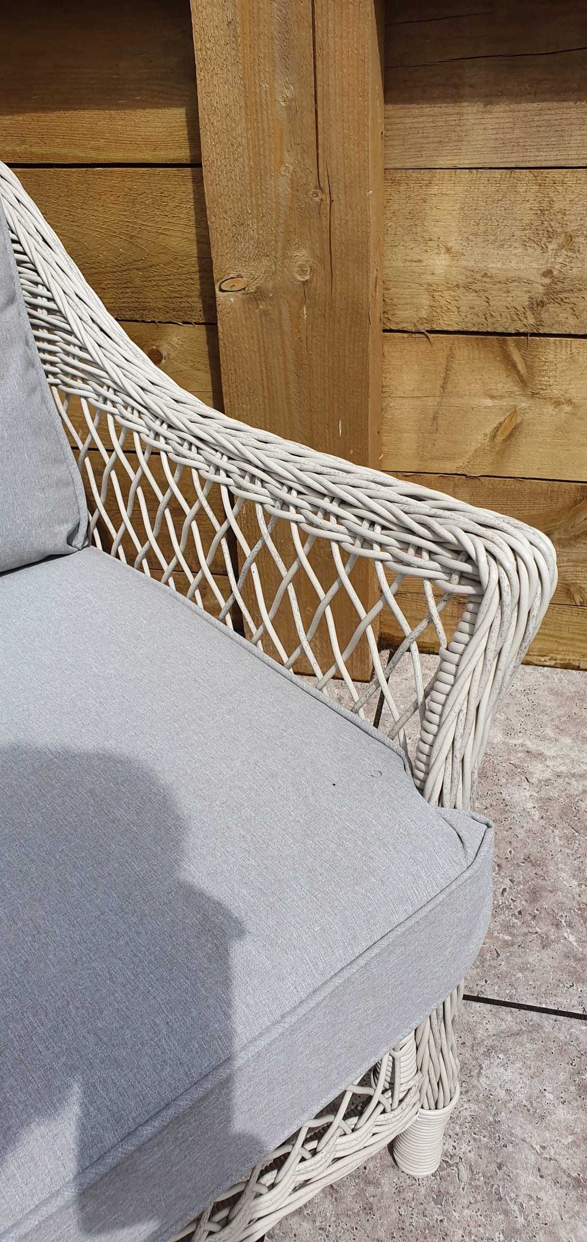 Rattan Sofa Set with Coffee Table in White Wicker | Rose | Rose0371