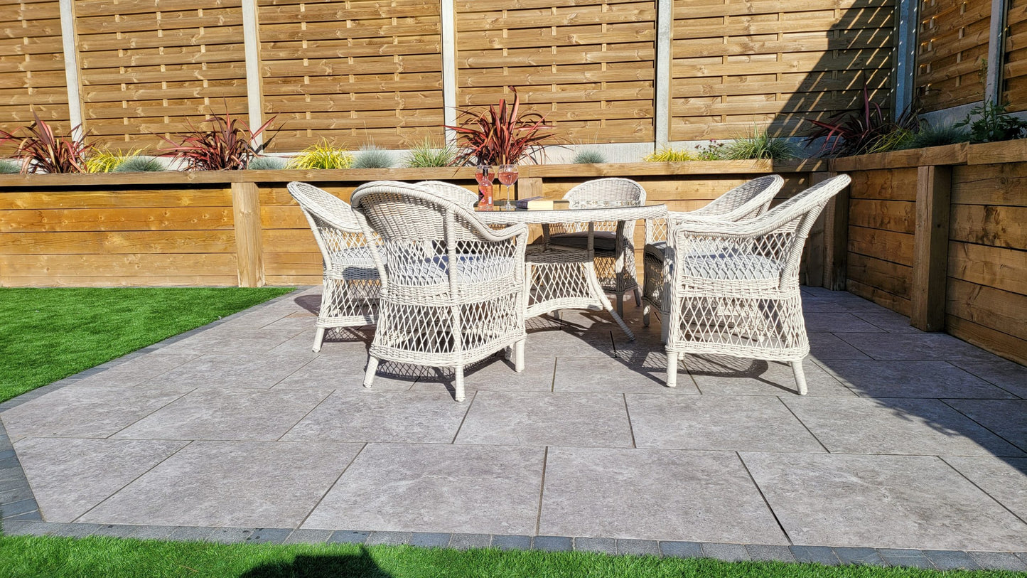 Rattan Round Table + 6 Dining Chairs | Rose | Rose0389_0393