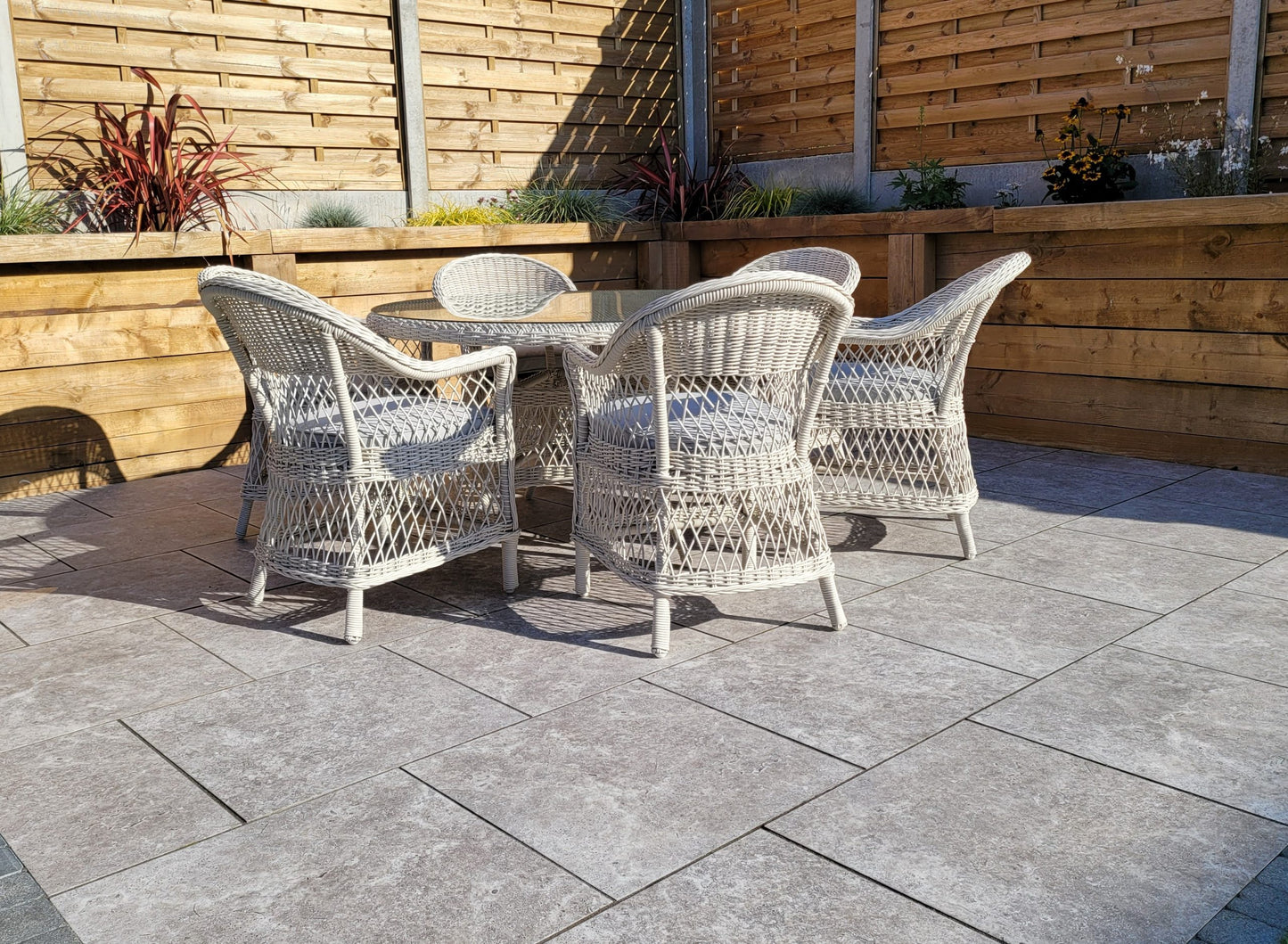 Rattan Round Table + 6 Dining Chairs | Rose | Rose0389_0393