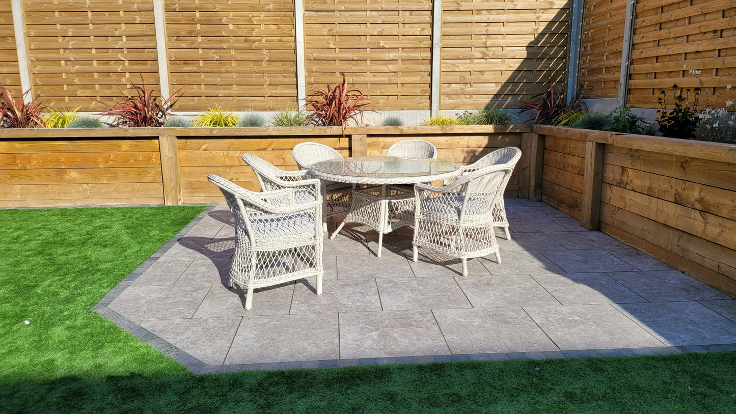 Rattan Round Table + 6 Dining Chairs | Rose | Rose0389_0393