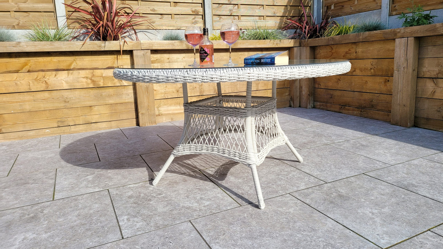 Rattan Round Table + 6 Dining Chairs | Rose | Rose0389_0393