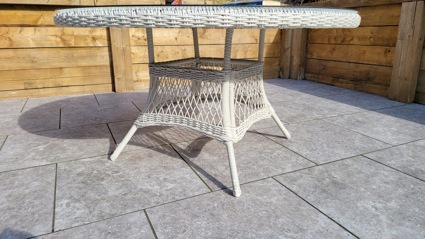 Rattan Round Table + 6 Dining Chairs | Rose | Rose0389_0393