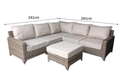 Rattan Helena Modular Corner Sofa in Grey | Hele0310