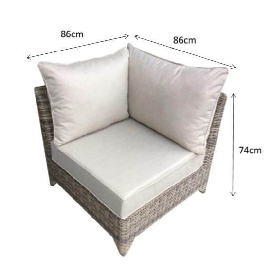Rattan Helena Modular Corner Sofa in Grey | Hele0310