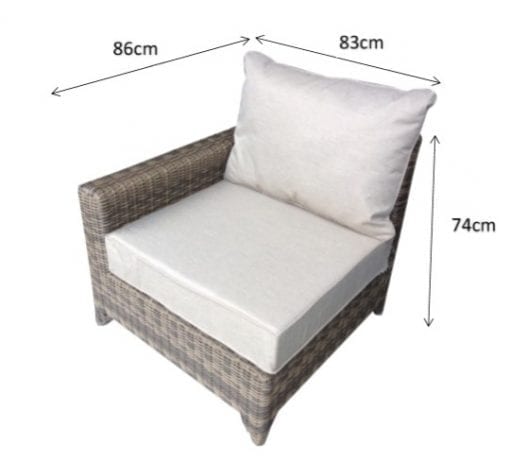 Rattan Helena Modular Corner Sofa in Grey | Hele0310