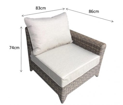 Rattan Helena Modular Corner Sofa in Grey | Hele0310