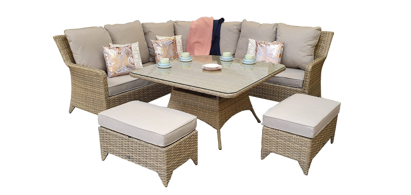 Rattan Corner Dining Set in Natural | Sarah | Sara0048