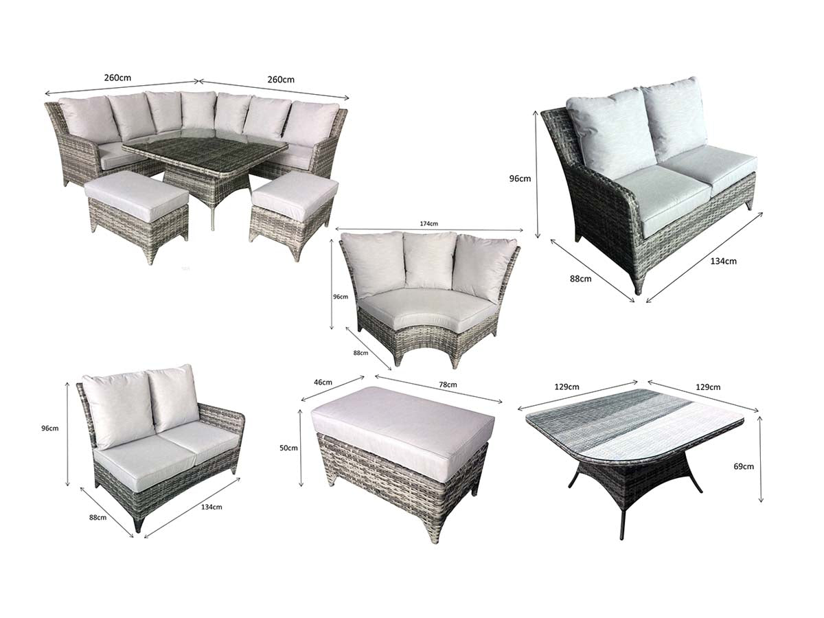 Rattan Corner Dining Set in Natural | Sarah | Sara0048