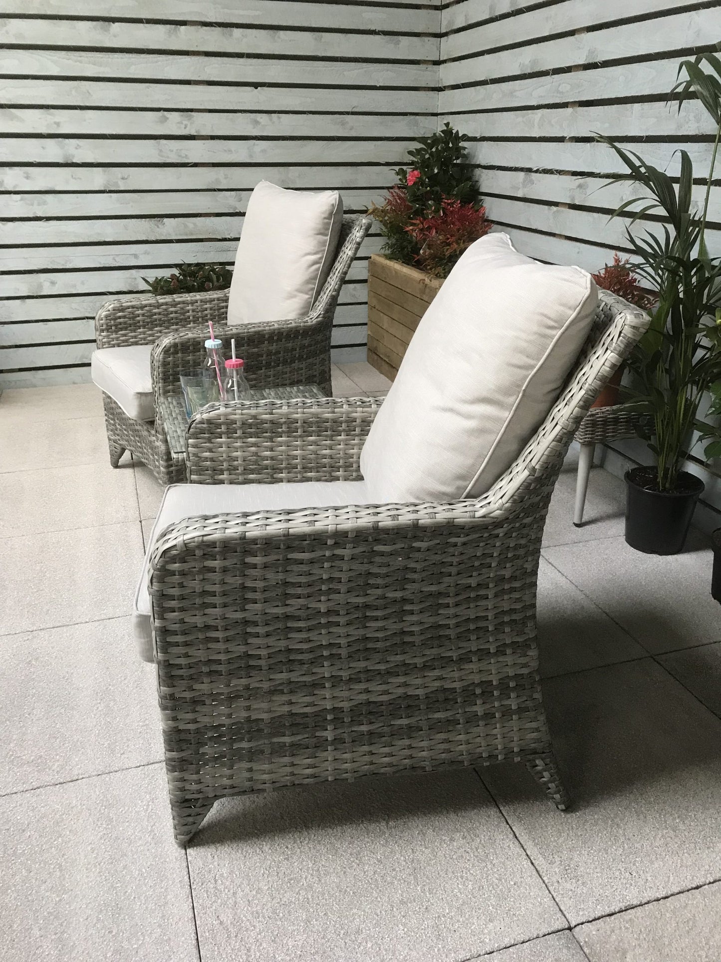 Rattan Grey 3 Piece High Back Lounge Set | Sarah | Sara0175