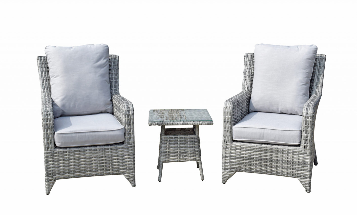 Rattan Grey 3 Piece High Back Lounge Set | Sarah | Sara0175