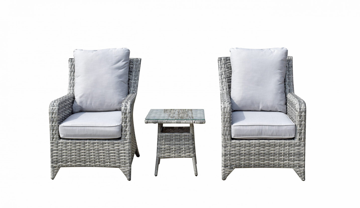 Rattan Grey 3 Piece High Back Lounge Set | Sarah | Sara0175