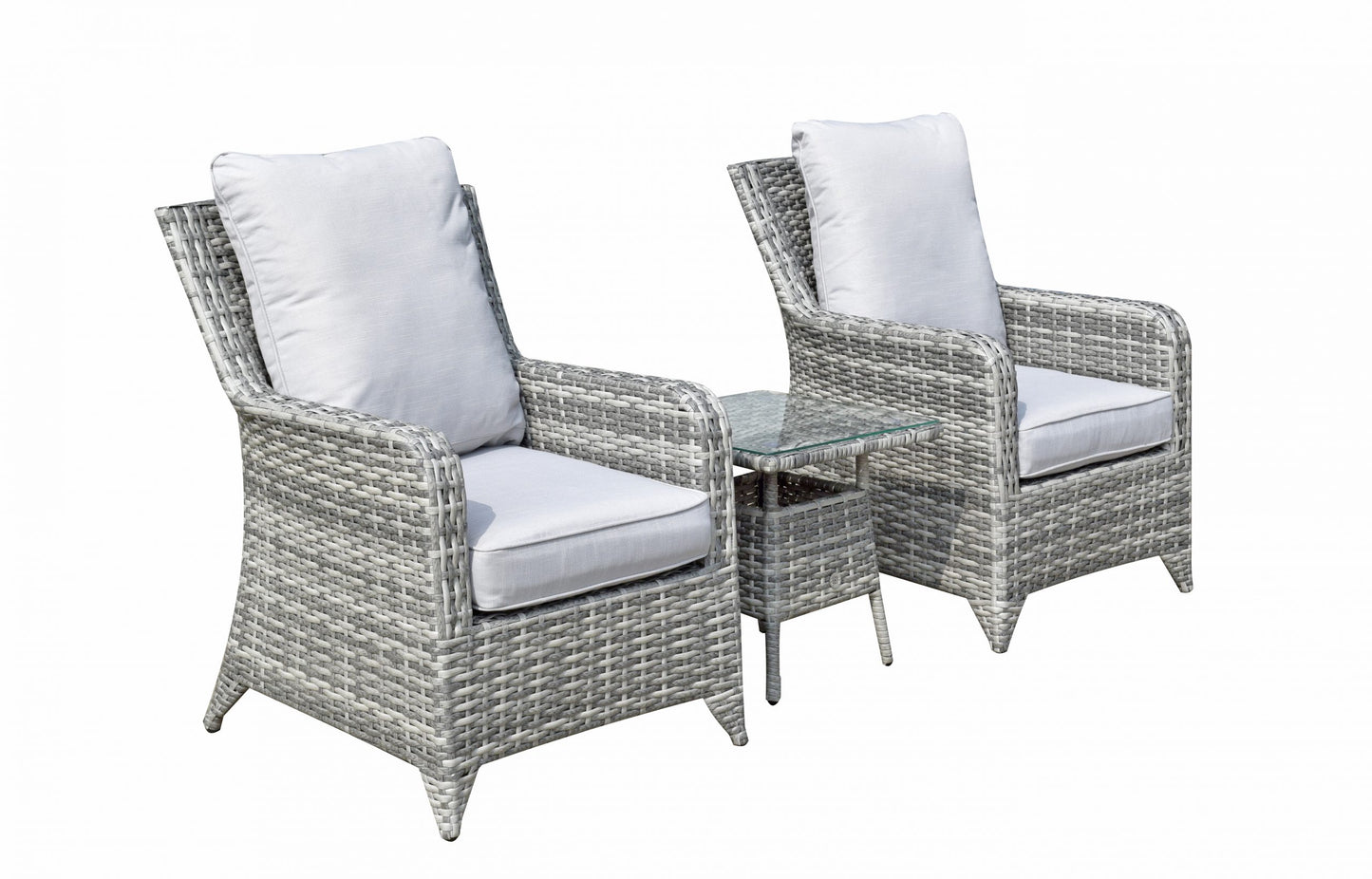 Rattan Grey 3 Piece High Back Lounge Set | Sarah | Sara0175