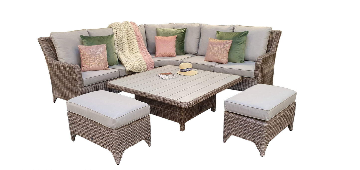 Rattan Corner Dining Set with Lift Table | Sarah | Sara0260