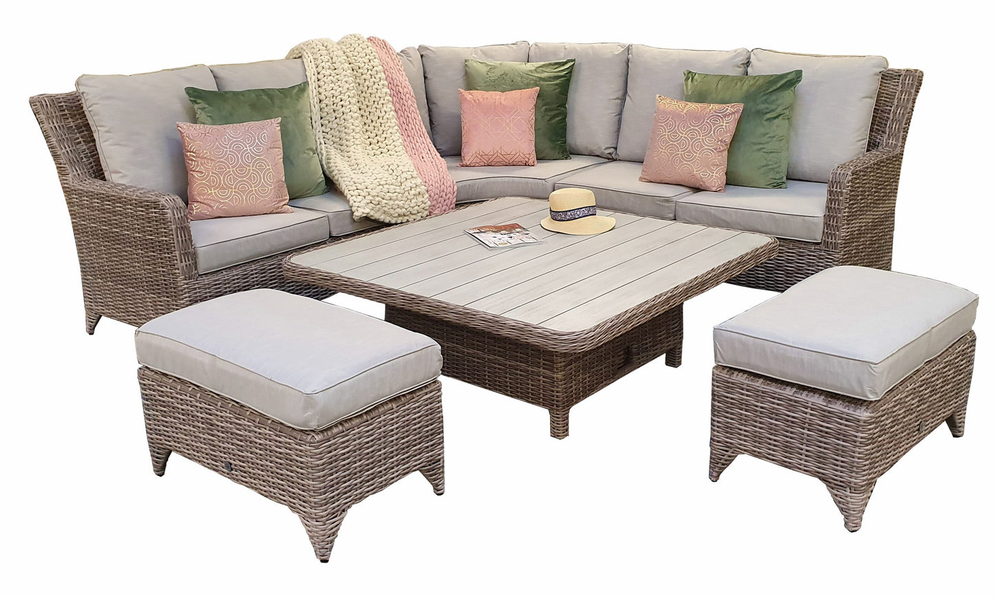 Rattan Corner Dining Set with Lift Table | Sarah | Sara0260