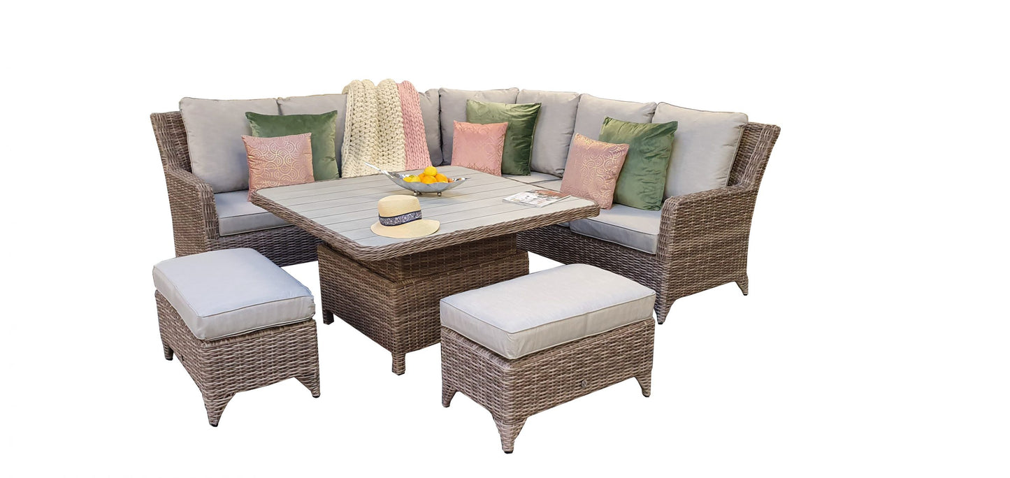 Rattan Corner Dining Set with Lift Table | Sarah | Sara0260