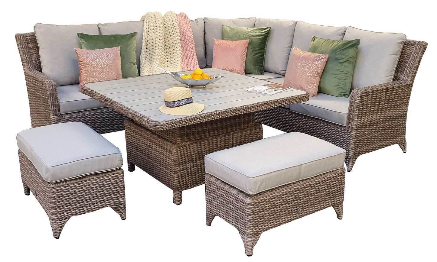 Rattan Corner Dining Set with Lift Table | Sarah | Sara0260